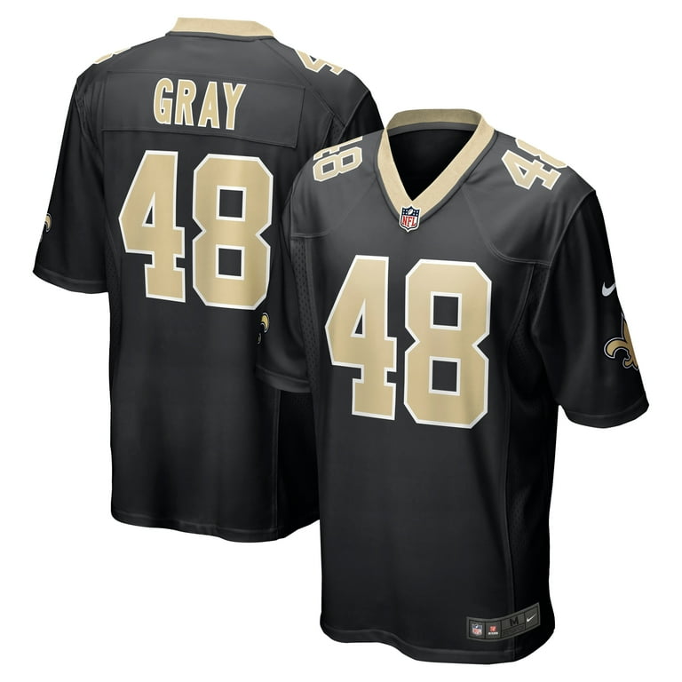 Men's Nike Gray Black New Orleans Saints Game Jersey