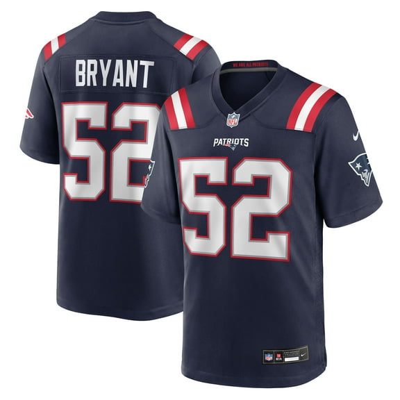 Men's Nike Marcus Bryant  Navy New England Patriots Team Game Jersey