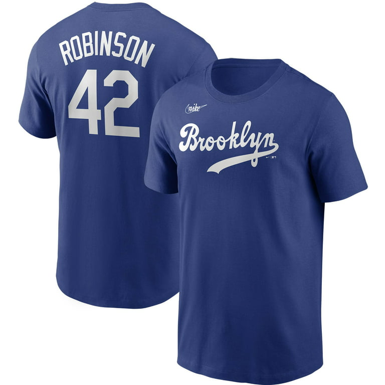 Men's Nike Jackie Robinson Royal Brooklyn Dodgers Cooperstown Collection  Name & Number T-Shirt 