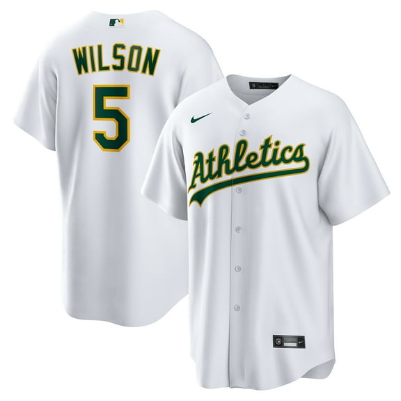 Men's Nike Jacob Wilson White Athletics Home Replica Jersey