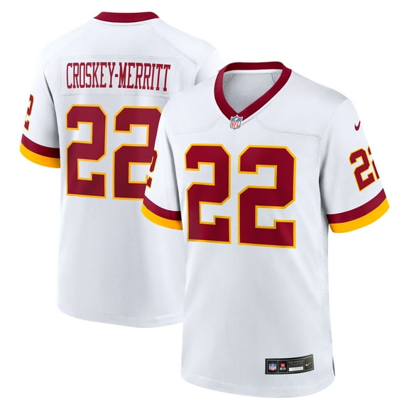 Men's Nike Jacory Croskey-Merritt White Washington Commanders Game Super Bowl Era Jersey
