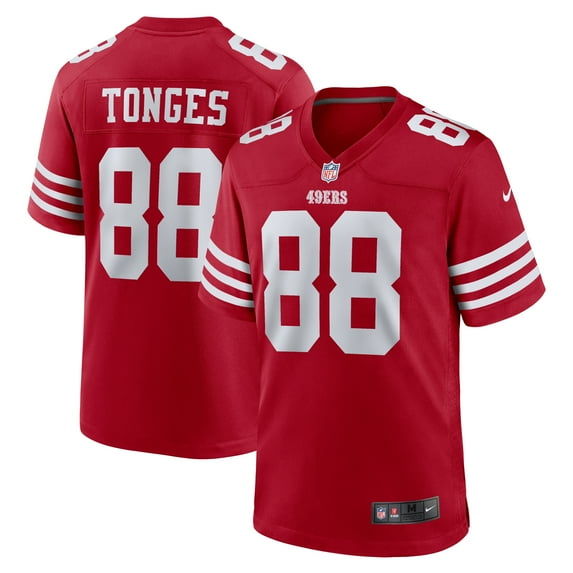 Men's Nike Jake Tonges Scarlet San Francisco 49ers Team Game Jersey