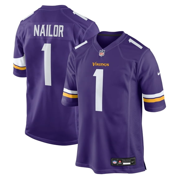 Men's Nike Jalen Nailor  Purple Minnesota Vikings Team Game Jersey