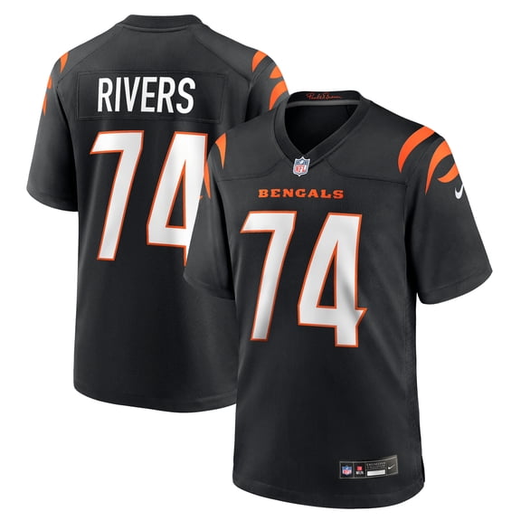 Men's Nike Jalen Rivers Black Cincinnati Bengals Team Game Jersey
