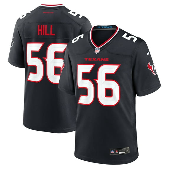 Men's Nike Jamal Hill Navy Houston Texans Team Game Jersey