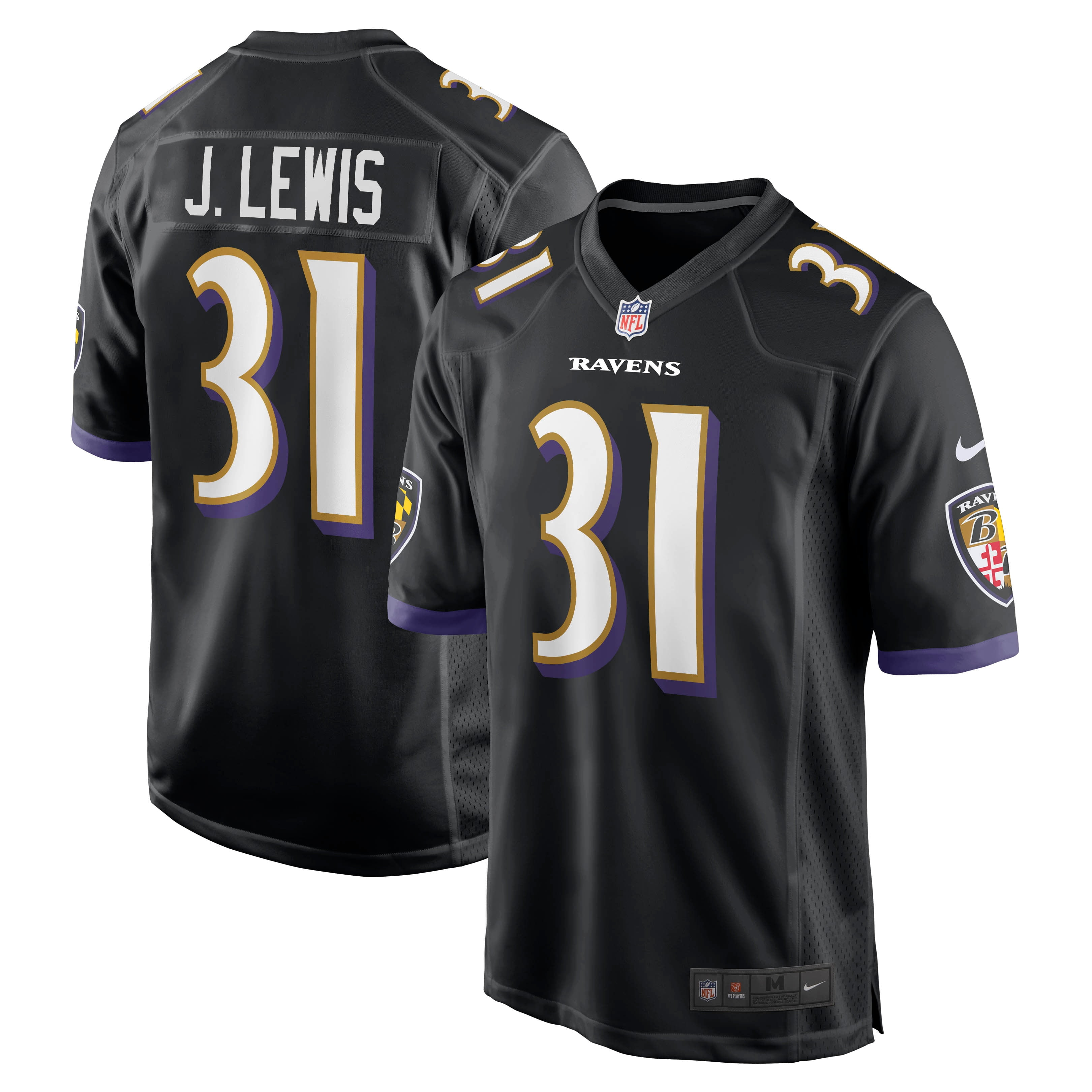 Men's Nike Jamal Lewis Purple Baltimore Ravens Game Retired Player