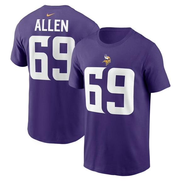 Men's Nike Jared Allen Purple Minnesota Vikings Retired Player Name & Number T-Shirt