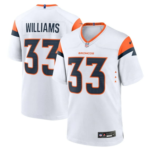 Men's Nike Javonte Williams White Denver Broncos Mile High Collection Game Jersey
