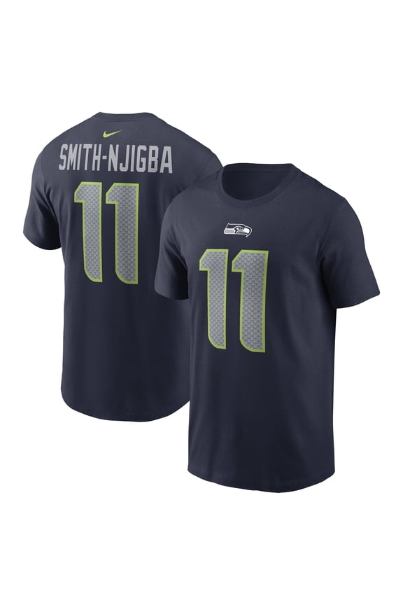Men's Nike Jaxon Smith-Njigba Navy Seattle Seahawks Player Name & Number T-Shirt