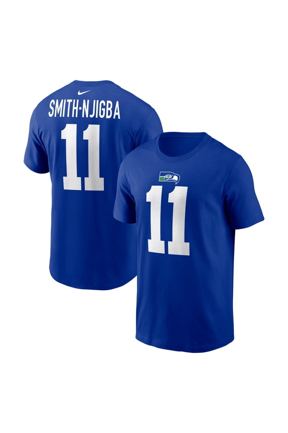 Men's Nike Jaxon Smith-Njigba Royal Seattle Seahawks Player Name & Number T-Shirt