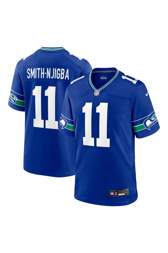 Men's Nike Jaxon Smith-Njigba Royal Seattle Seahawks Throwback Player Game Jersey