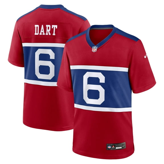 Men's Nike Jaxson Dart Red New York Giants Alternate Century Red Game Jersey