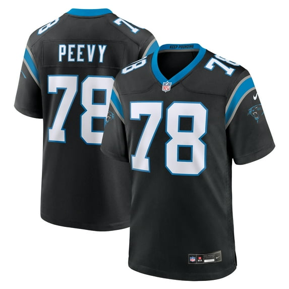Men's Nike Jayden Peevy Black Carolina Panthers Game Jersey