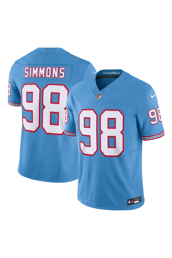 Men's Nike Jeffery Simmons Light Blue Tennessee Titans Vapor F.U.S.E. Limited Jersey