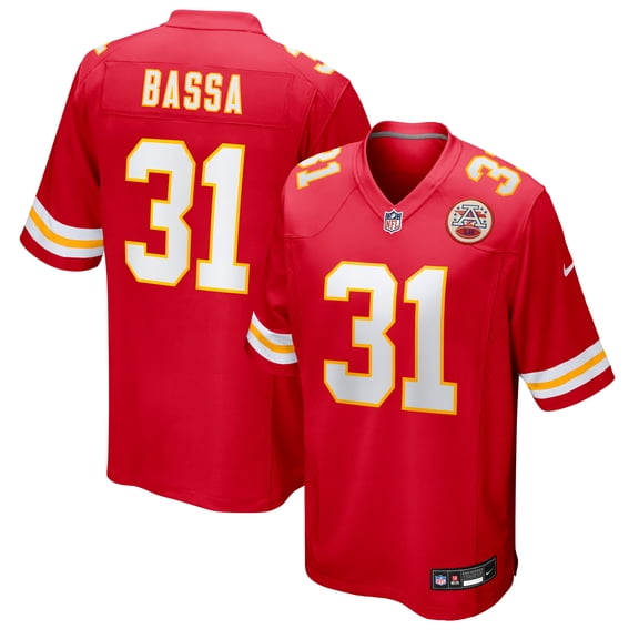 Men's Nike Jeffrey Bassa Red Kansas City Chiefs Team Game Jersey