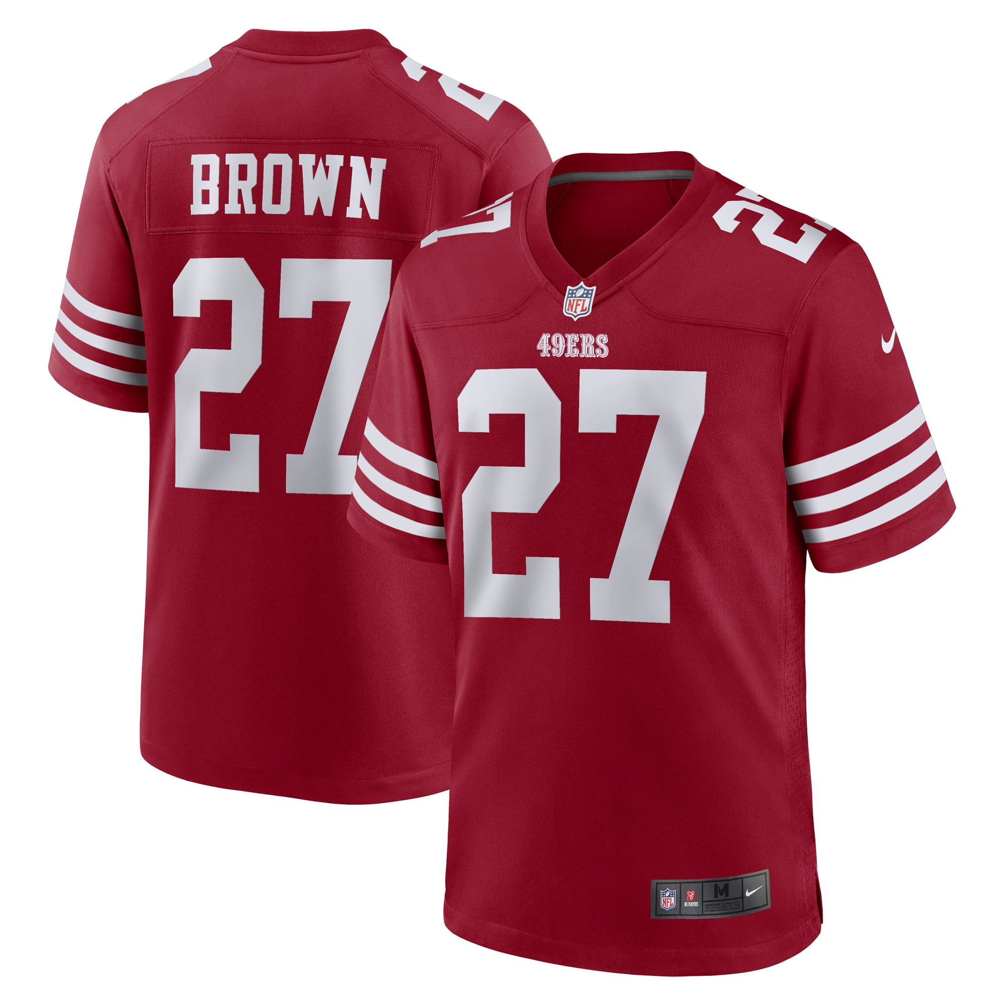 Men's Nike Ji'Ayir Brown Scarlet San Francisco 49ers Team Game Jersey ...