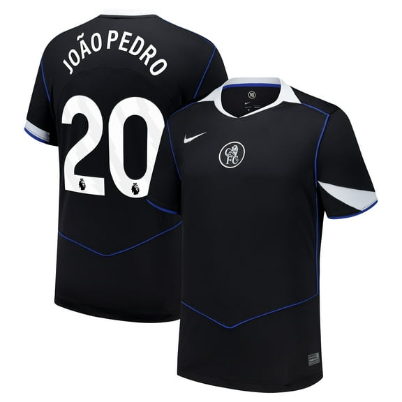 Men's Nike Jo-o Pedro Black Chelsea 2025/26 Third Replica Player Jersey