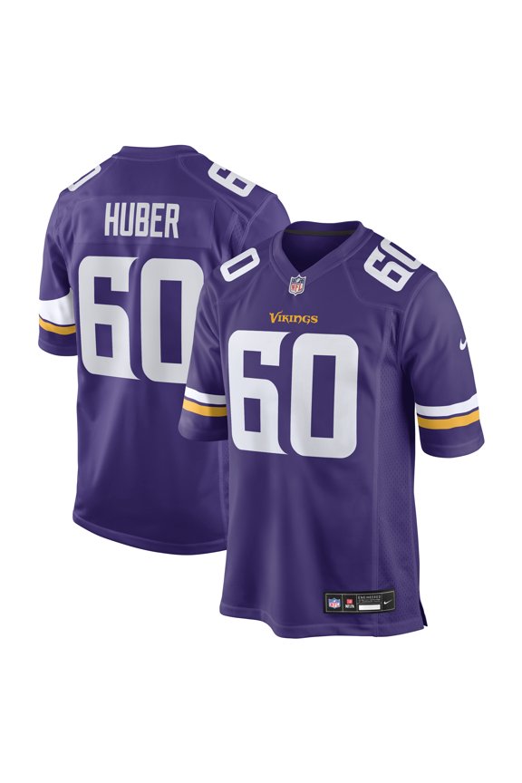 Men's Nike Joe Huber Purple Minnesota Vikings Team Game Jersey