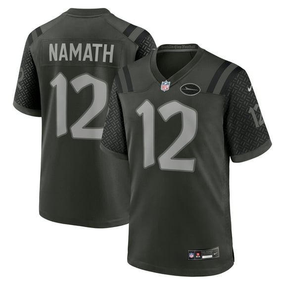 Men's Nike Joe Namath Gotham Green New York Jets 2025 Rivalries Collection Retired Player Game Jersey