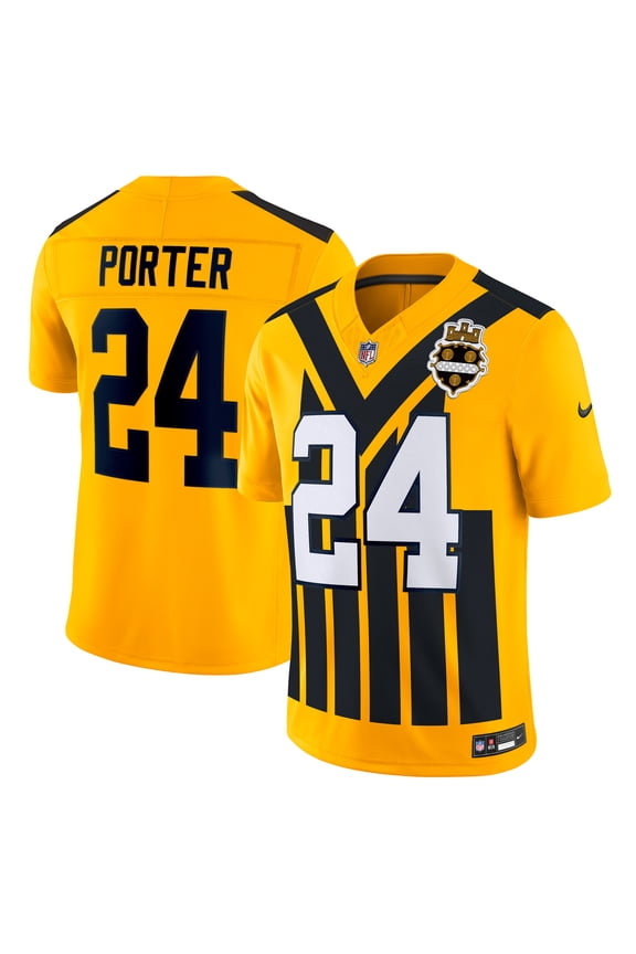 Men's Nike Joey Porter Jr. Gold Pittsburgh Steelers Alternate 1933 Throwback Vapor F.U.S.E. Limited Jersey