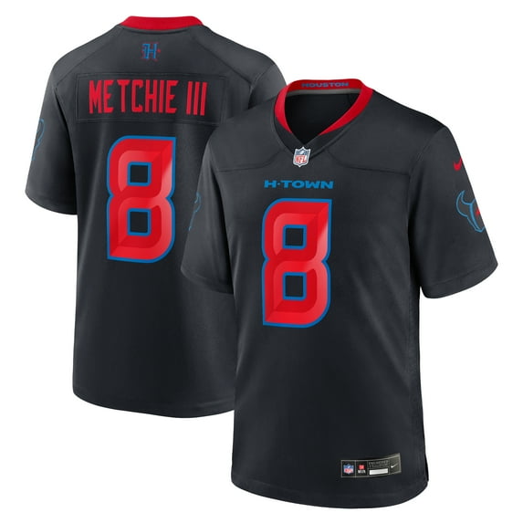 Men's Nike John Metchie III Navy Houston Texans 2nd Alternate Game Jersey