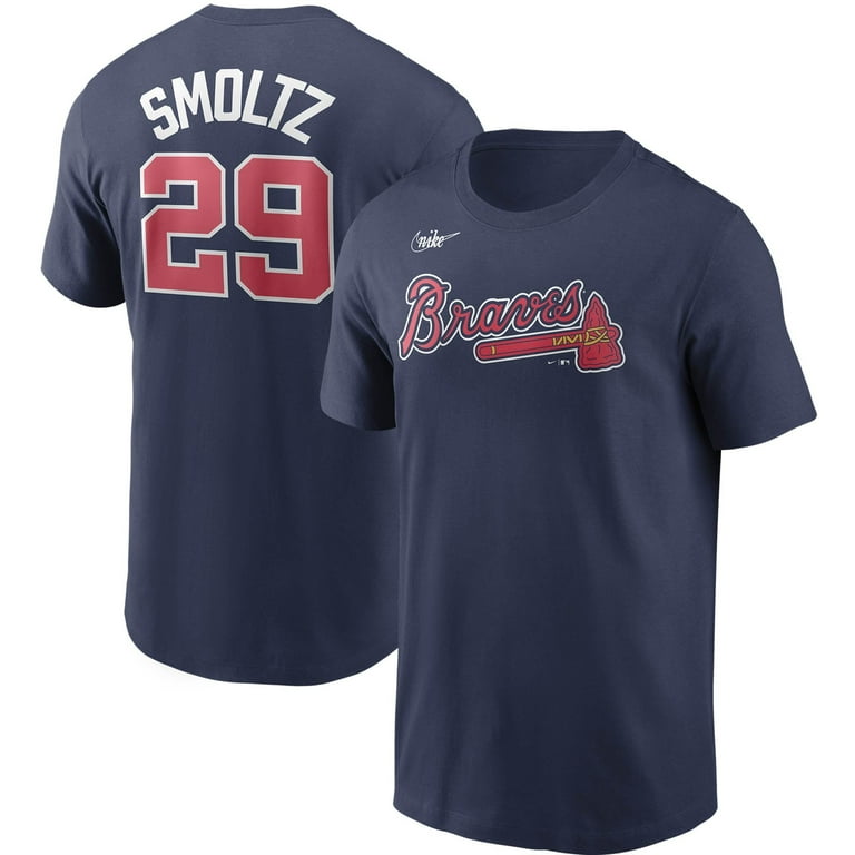 Men's Nike John Smoltz Navy Atlanta Braves Cooperstown Collection Name &  Number T-Shirt 