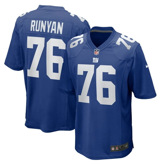 Men's Nike Jon Runyan Royal New York Giants Team Game Jersey