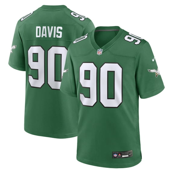 Men's Nike Jordan Davis Kelly Green Philadelphia Eagles Alternate Game Jersey