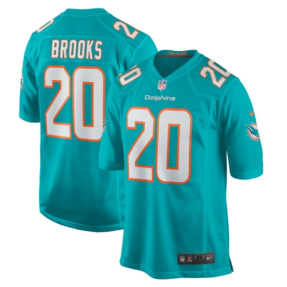 Men's Nike Jordyn Brooks  Aqua Miami Dolphins  Game Jersey