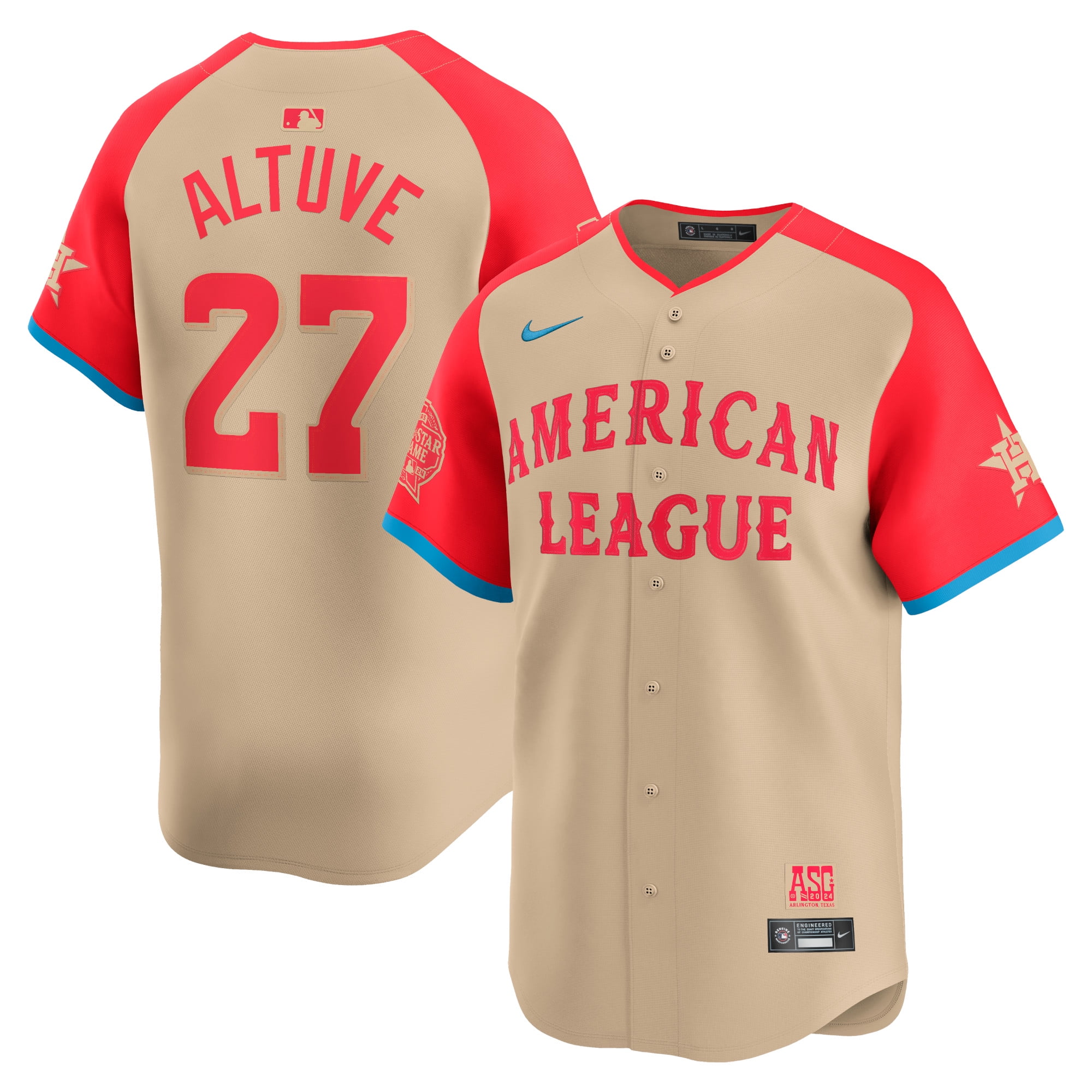 Men's Nike Jose Altuve Cream American League 2024 MLB All-Star