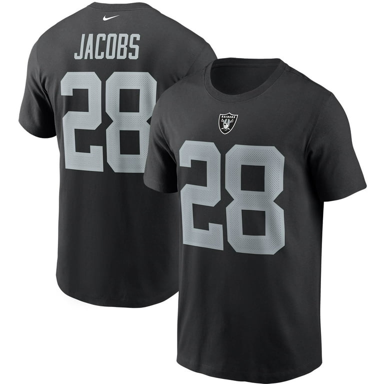 Men's Nike Josh Jacobs Black Las Vegas Raiders Name & Number T