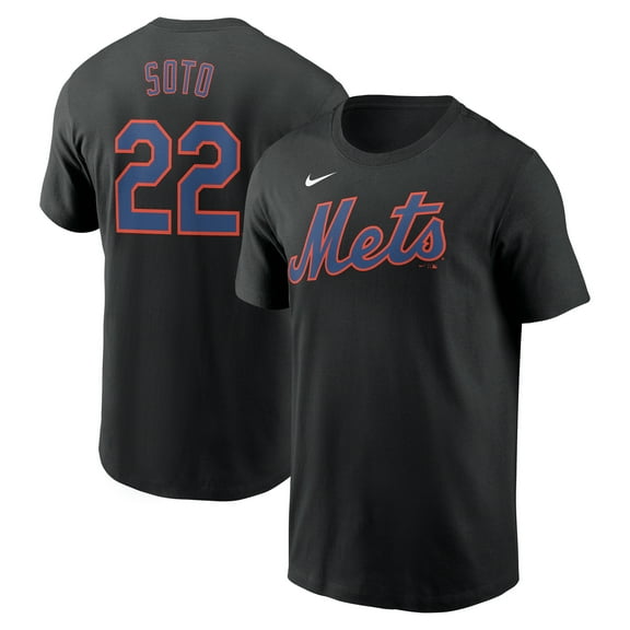 Men's Nike Juan Soto Black New York Mets Fuse Name & Number T-Shirt