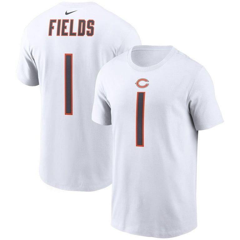 Men s Nike Justin Fields White Chicago Bears Player Name Number