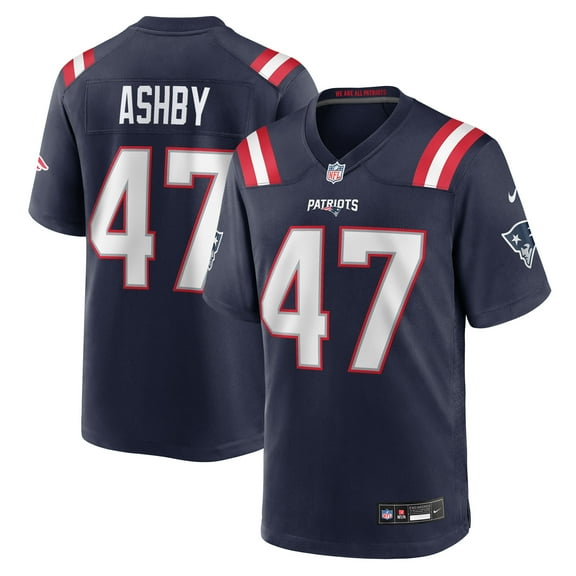 Men's Nike Julian Ashby  Navy New England Patriots Team Game Jersey