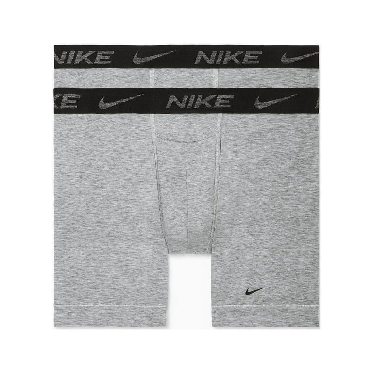 Men's Nike KE1076 Reluxe Boxer Briefs - 2 Pack (Grey Heather XL) 