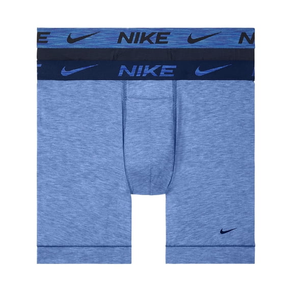 Men's Nike KE1076 Reluxe Boxer Briefs - 2 Pack (Royal Heather/Obsidian S)