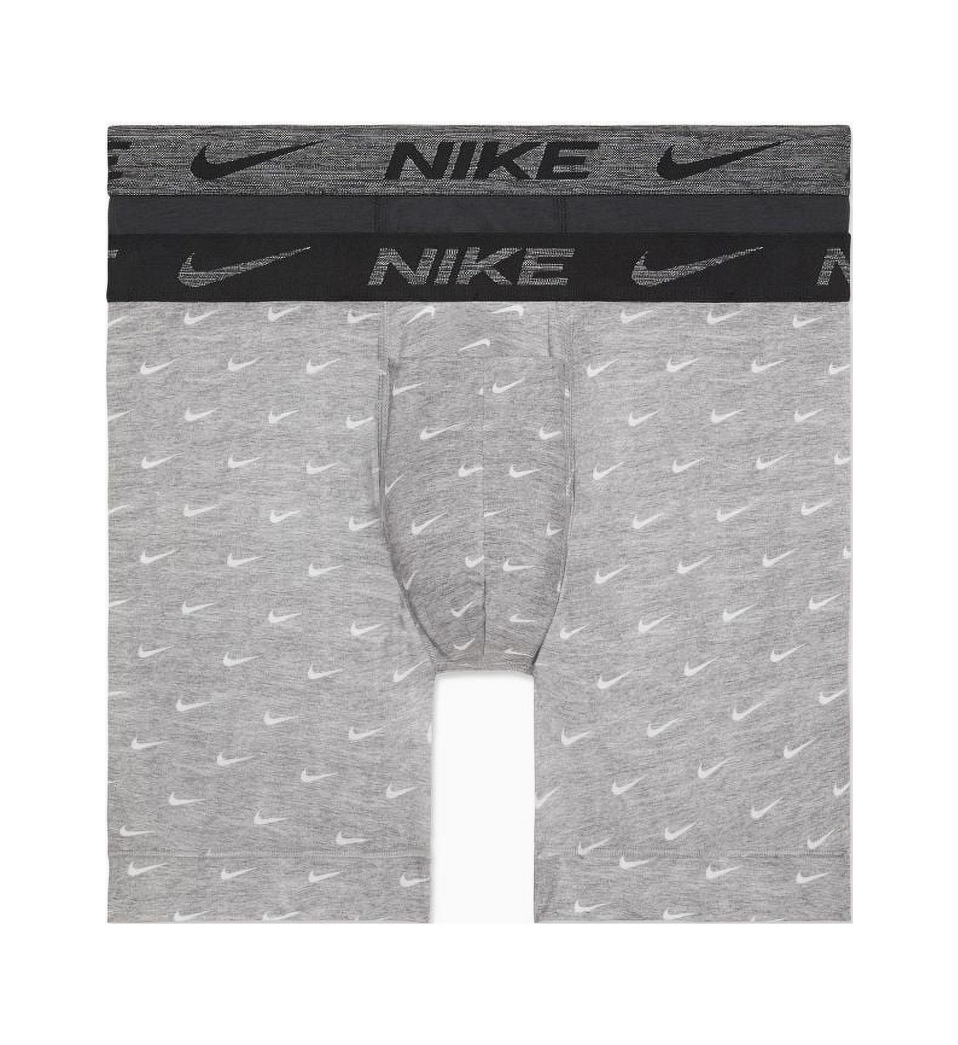 Men's Nike KE1076 Reluxe Boxer Briefs - 2 Pack (Swoosh Print/Black