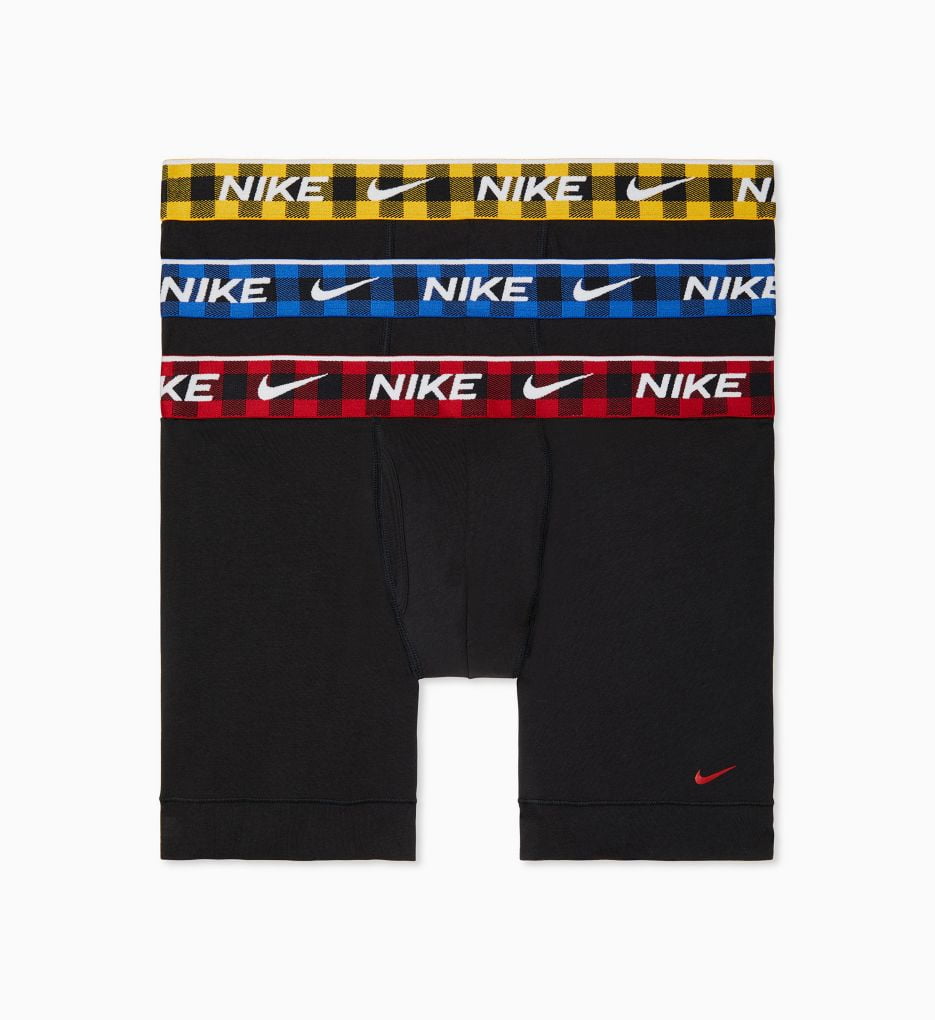 Men\'s Nike KE1107 Everyday Stretch Boxer Briefs w/ Fly - 3 Pack (Black S) | Boxershorts