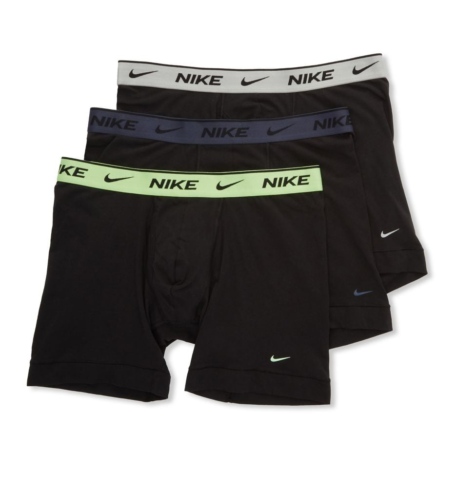 Men's Nike KE1107 Everyday Stretch Boxer Briefs w/ Fly - 3 Pack  (White/Grey/Black S)