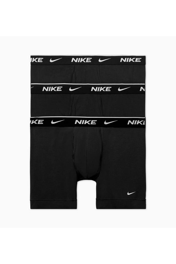 Men's Nike KE1107 Everyday Stretch Boxer Briefs w/ Fly - 3 Pack (Black M)