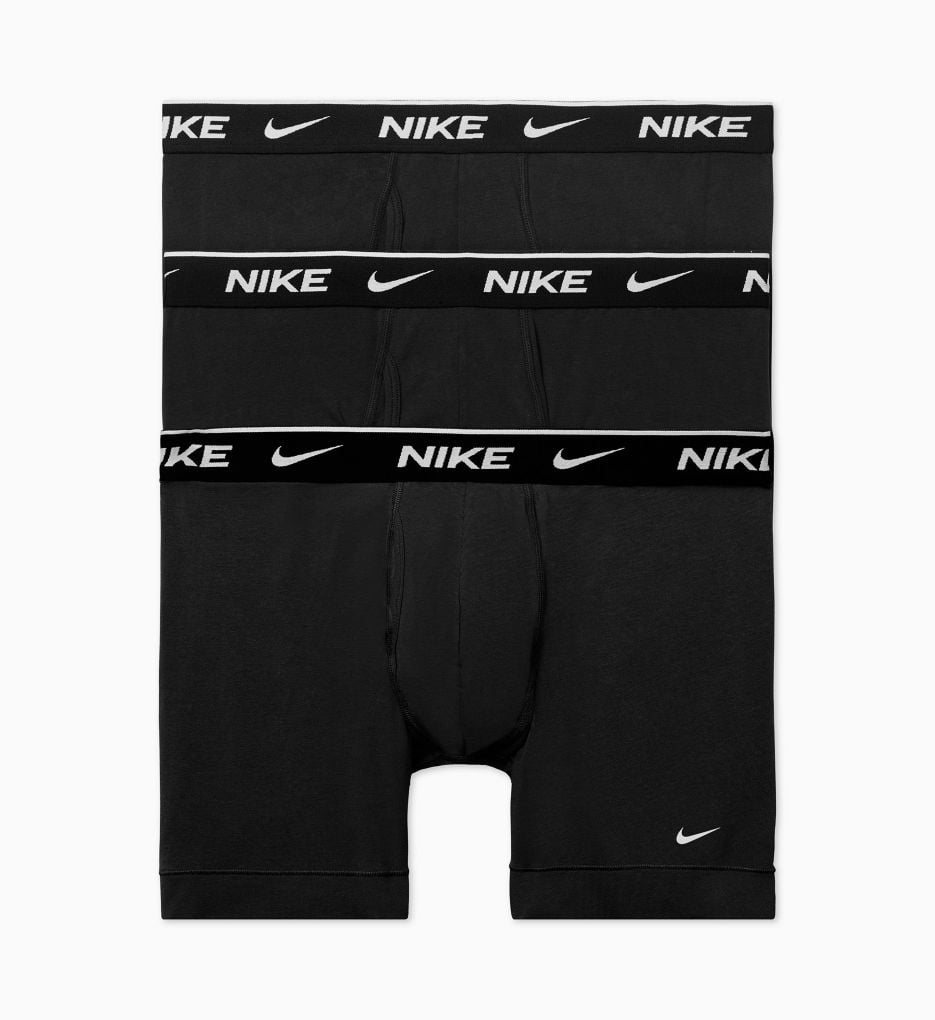 Men's Nike KE1107 Everyday Stretch Boxer Briefs w/ Fly - 3 Pack (Black S)