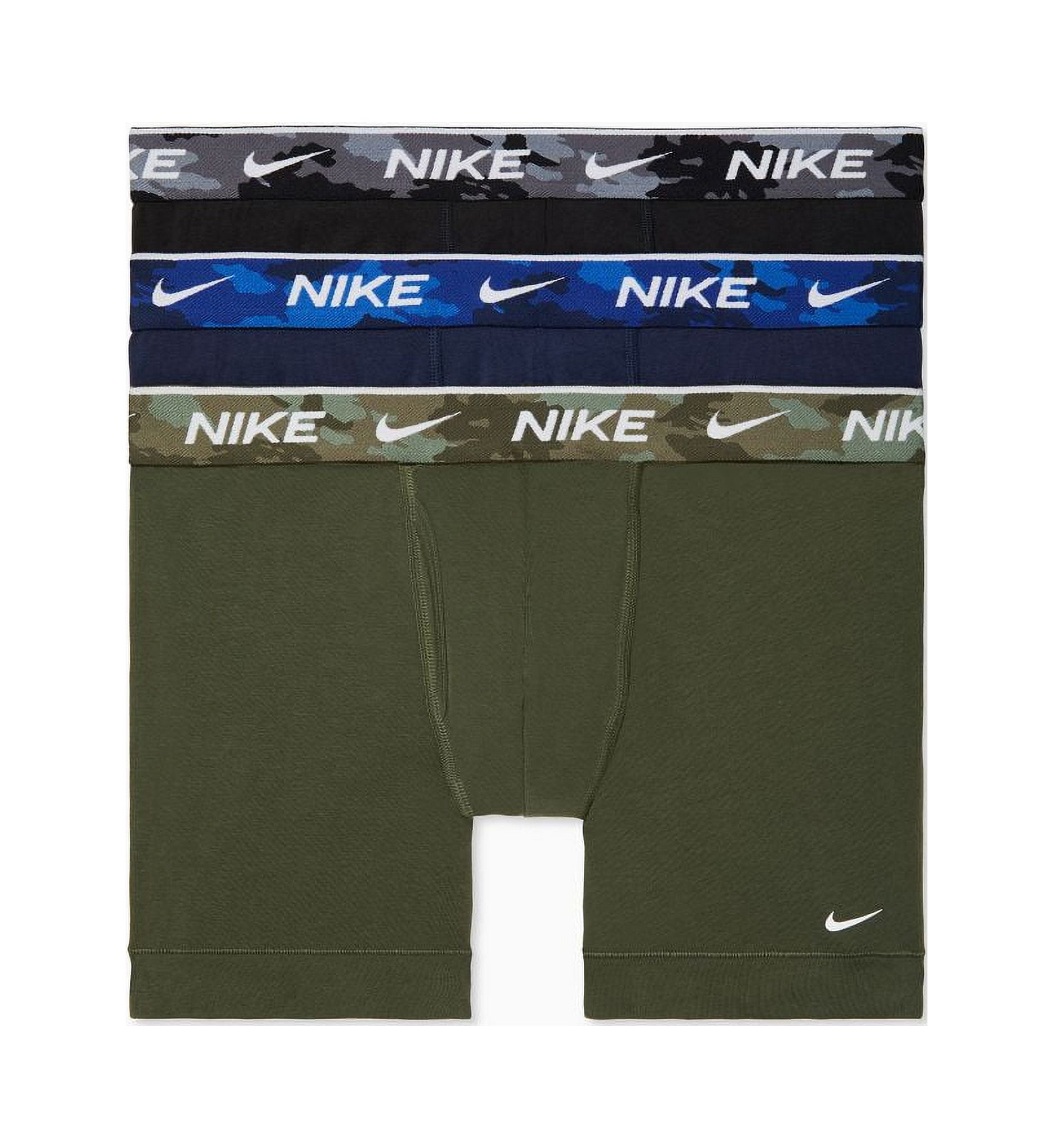 Men's Nike KE1107 Everyday Stretch Boxer Briefs w/ Fly - 3 Pack (Black S) 