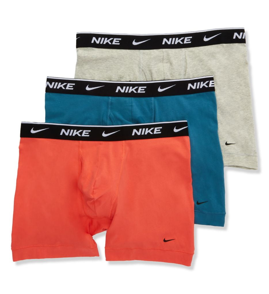 Men's Nike KE1107 Everyday Stretch Boxer Briefs w/ Fly - 3 Pack (Charcoal  Heather S) 