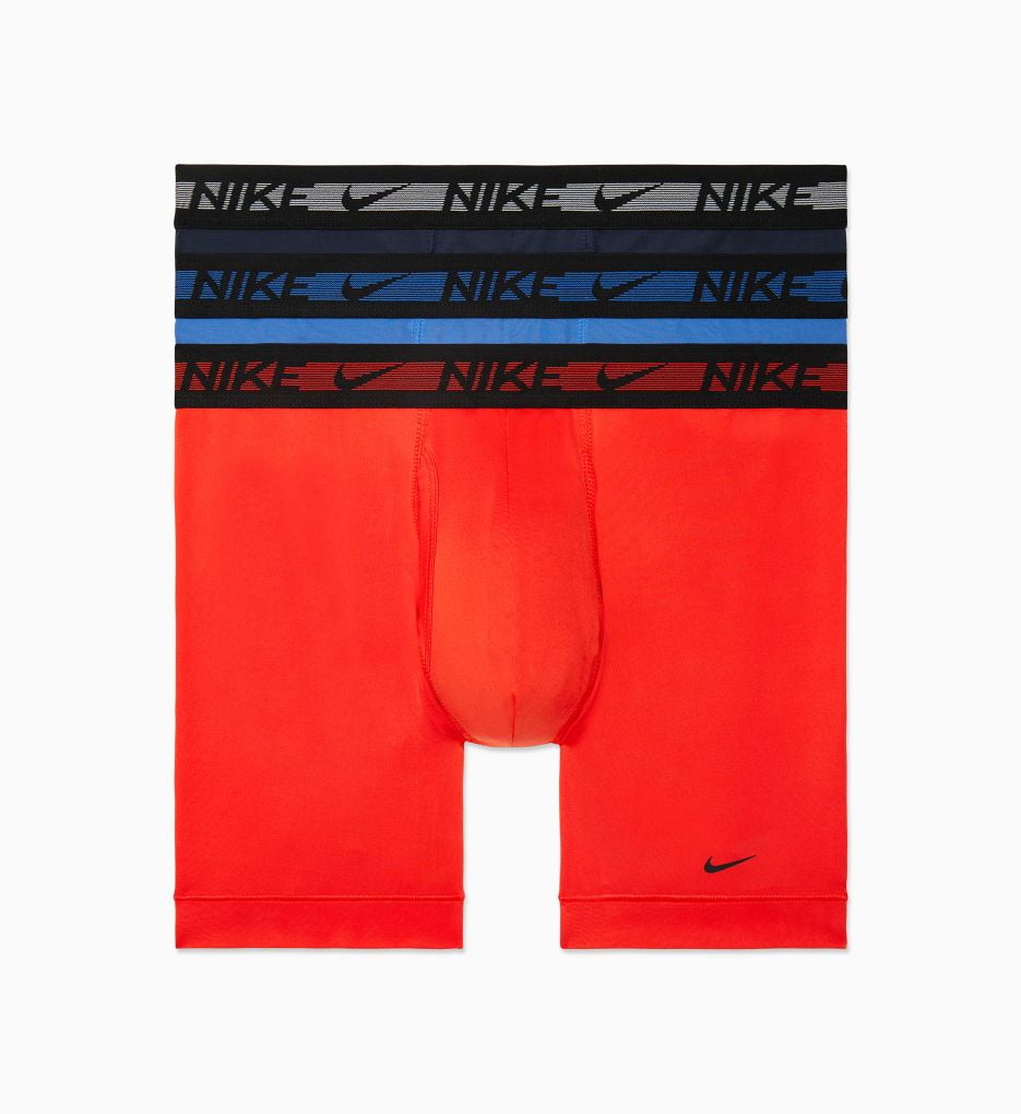 Men's Nike KE1153 Ultra Stretch Micro Boxer Brief - 3 Pack  (Habanero/Blue/Black M)