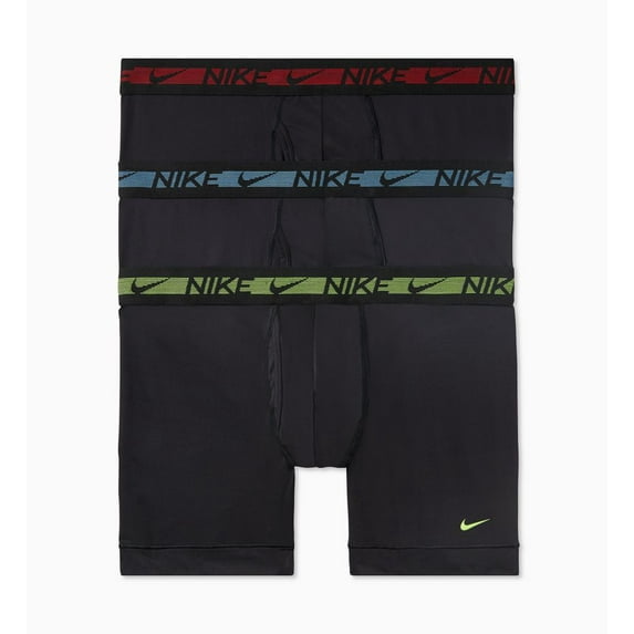 Men's Nike KE1153 Ultra Stretch Micro Boxer Brief - 3 Pack (Volt/Blue/Red L)