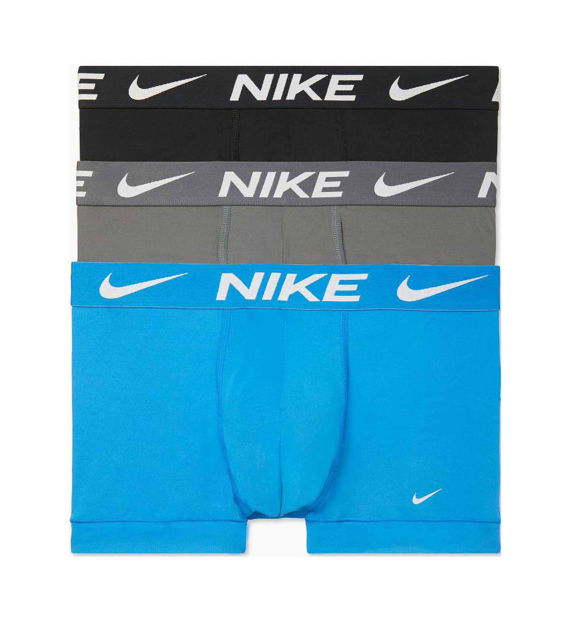 Men's Nike KE1156 Essential Micro Trunk - 3 Pack (Blue/Dark Grey/Black S) 