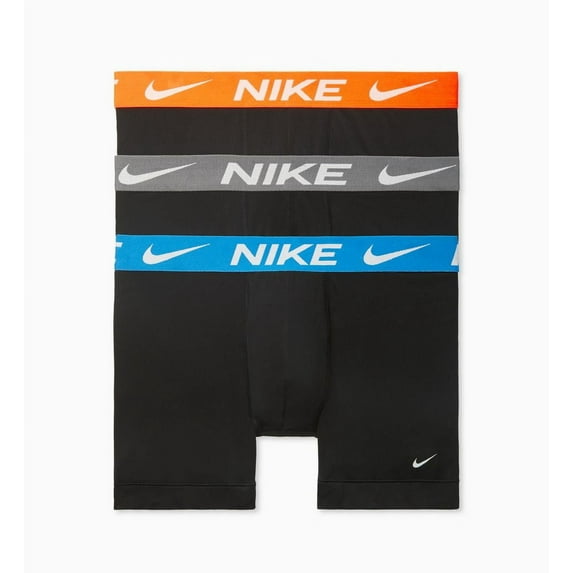 Men's Nike 3-Pack Dri-FIT Essential Microfiber 6" Boxer Briefs Color: B Blue Grey Orange Size: S