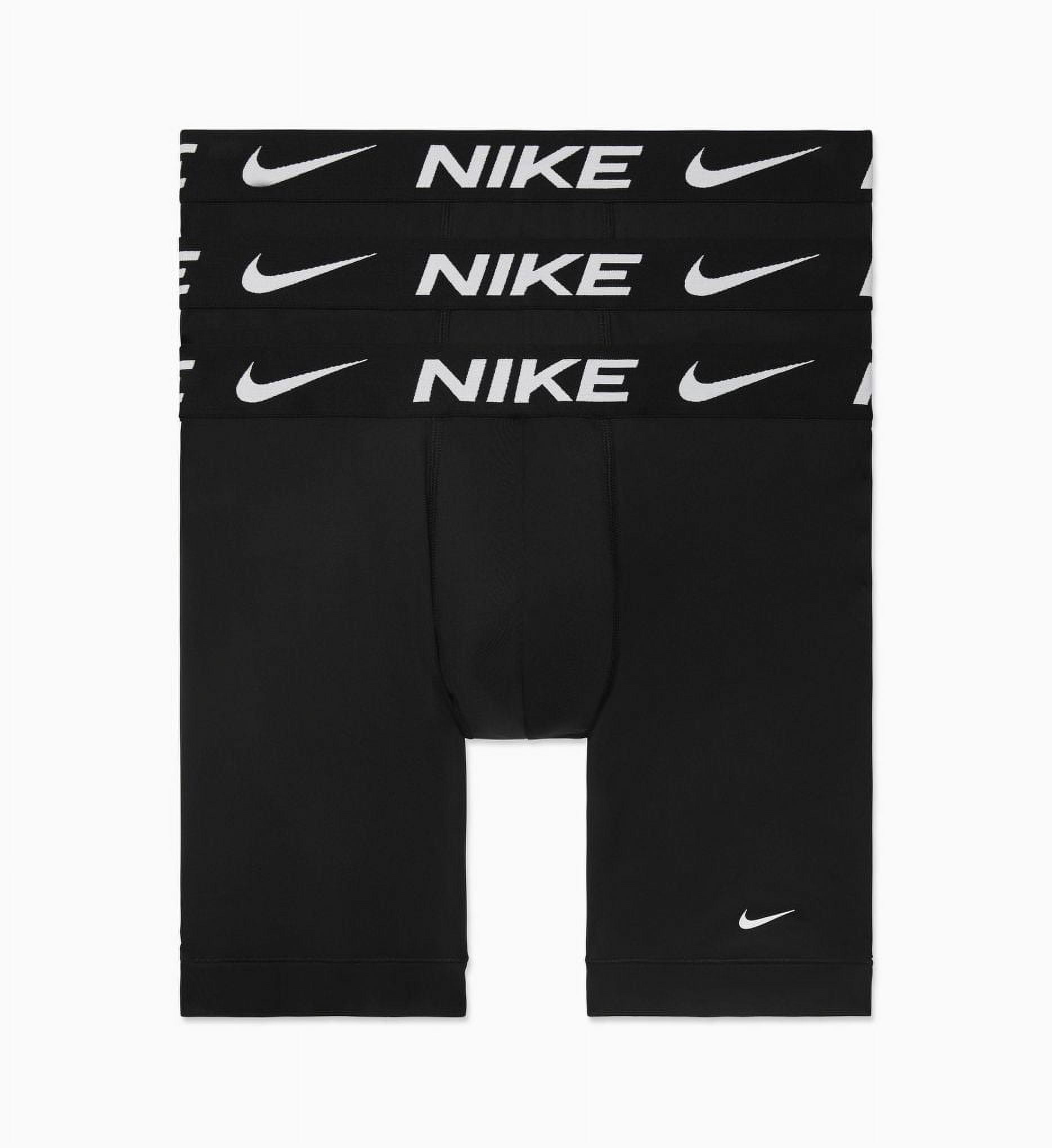 Men's Nike KE1158 Essential Micro Long Boxer Brief - 3 Pack (Black M) 