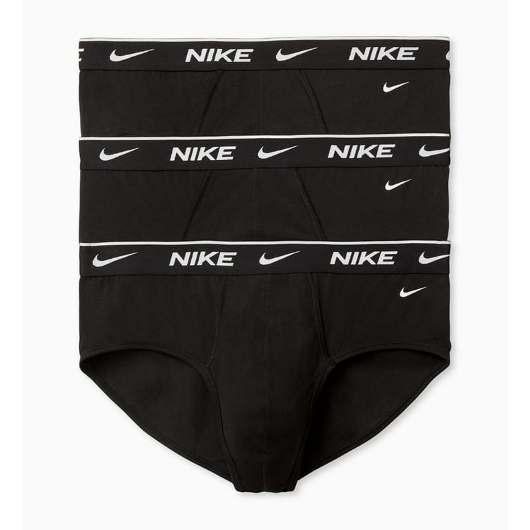 Men's Nike KE1165 Essential Cotton Stretch Brief with Fly - 3 Pack (Black XL)  