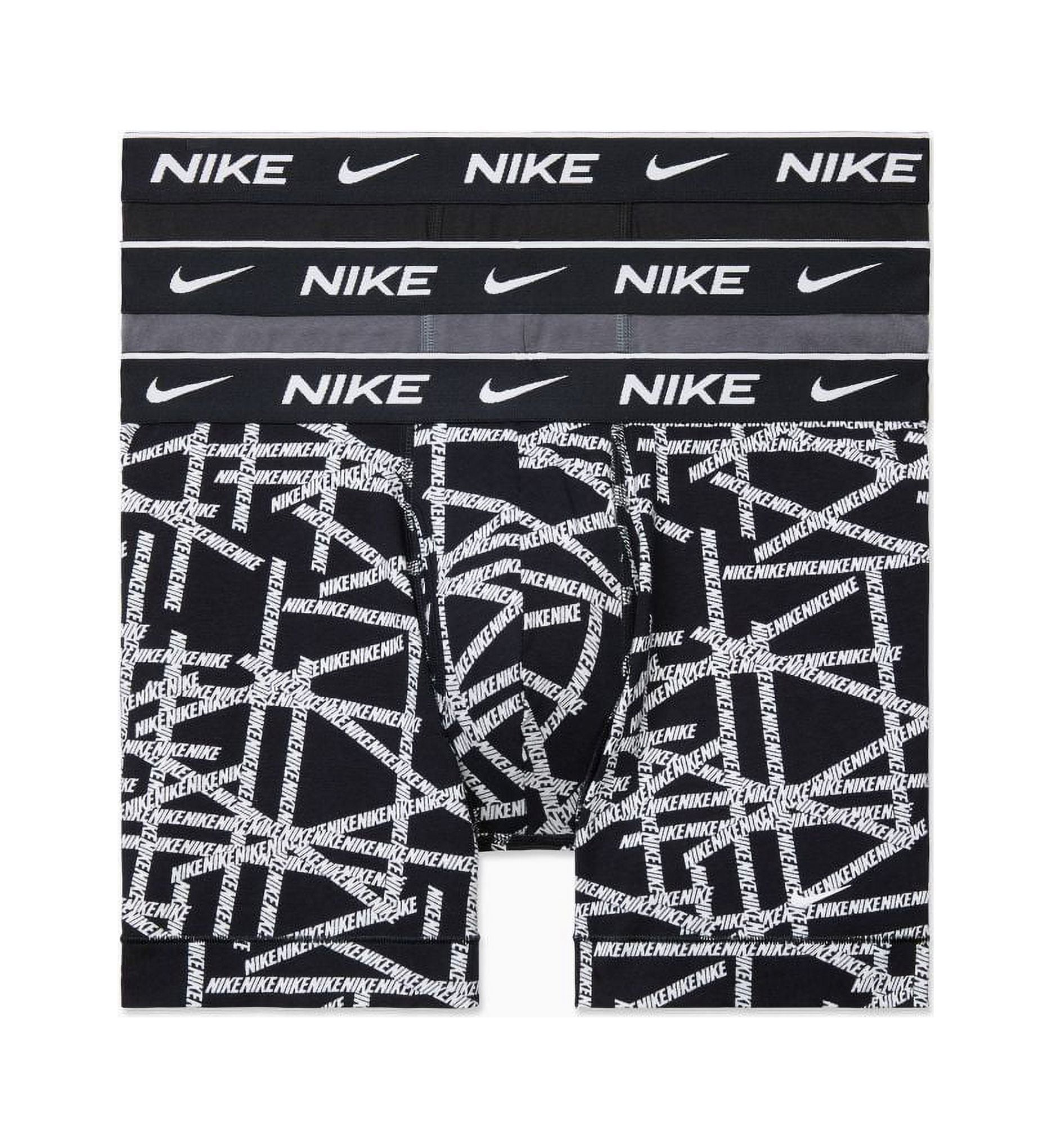 Men's Nike KE1167 Essential Cotton Stretch Boxer Brief - 3 Pack (Black  Multi Stripe L) 